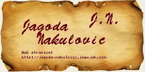 Jagoda Nakulović vizit kartica